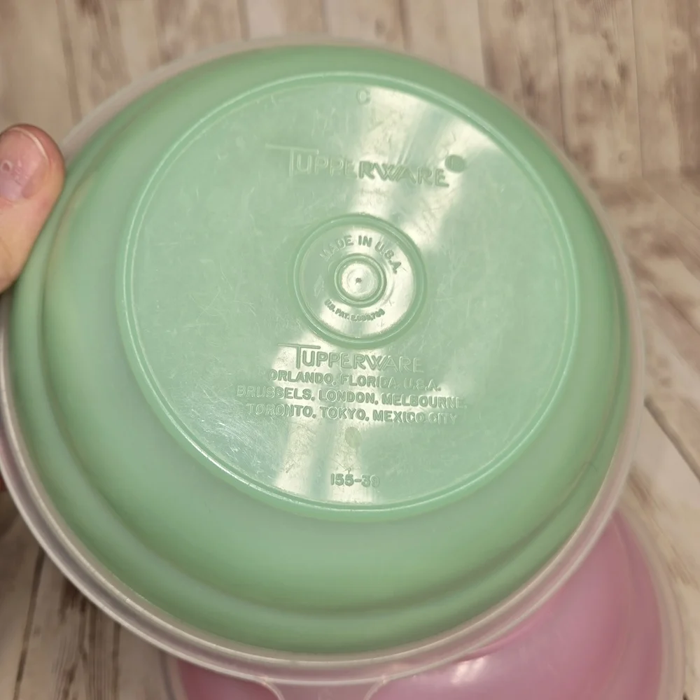 Translucent, Pink, and Green Bowl Set